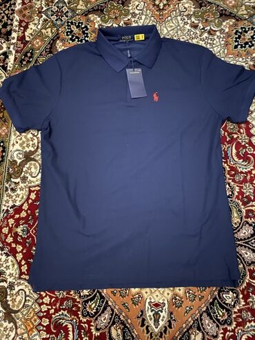 белые мужские футболки поло: Мужская футболка, L (EU 40), XL (EU 42), Polo Ralph Lauren, Новый, цвет - Синий, Платная доставка, Самовывоз