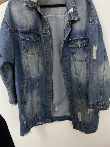 джинсы куртка женская: Джинсовая куртка, Свободная модель, Осень-весна, XL (EU 42), 2XL (EU 44), 3XL (EU 46)