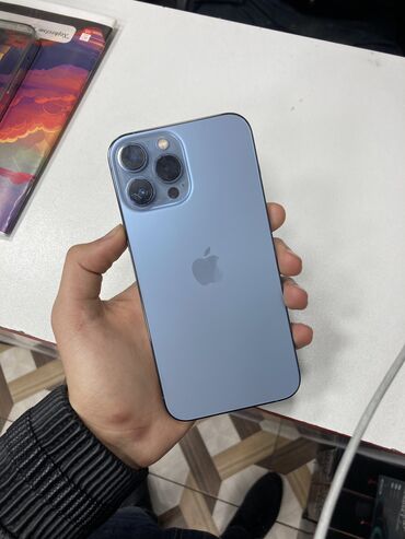 Apple iPhone: IPhone 13 Pro Max, 128 ГБ, Sierra Blue, Беспроводная зарядка, Face ID