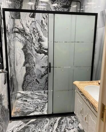 Duş kabinaları, arakəsmələr: Yeni Üstü açıq kabina, Künc üçün, Pulsuz çatdırılma — 20