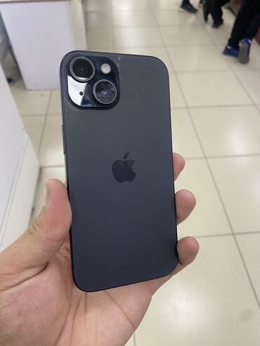 корпоратив сим: IPhone 15, Б/у, 256 ГБ, Jet Black, Чехол, 83 %