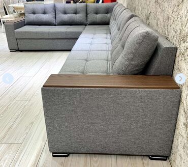 мягкая мебель для кухни: Угловой диван, цвет - Серый, Б/у