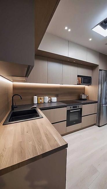 Кухонные гарнитуры: Кухонный гарнитур, цвет - Серый, МДФ — 2