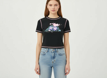 koszulki anime cropp: Shein, Top damski, rozmiar S