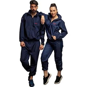 Kişi geyimləri: Unisex sauna kostyumu – tər atdıran idman geyimi dəsti - Rəng: tünd — 3