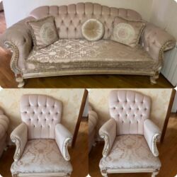 мягкие кресла в баку: Б/у, Диван, 2 кресла, Без подьемного механизма, Нераскладной