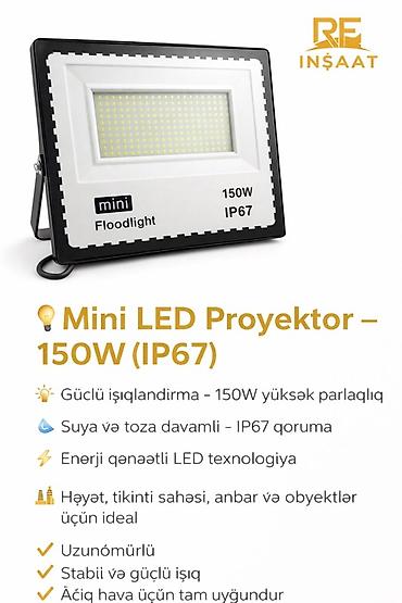 mini projektor: Mini LED Proyektor – 150W, IP67 qoruma - 150W yüksək parlaqlıqla — 1