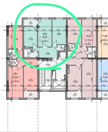 квартира в районе дордой: Строится, Элитка, 2 комнаты, 62 м²