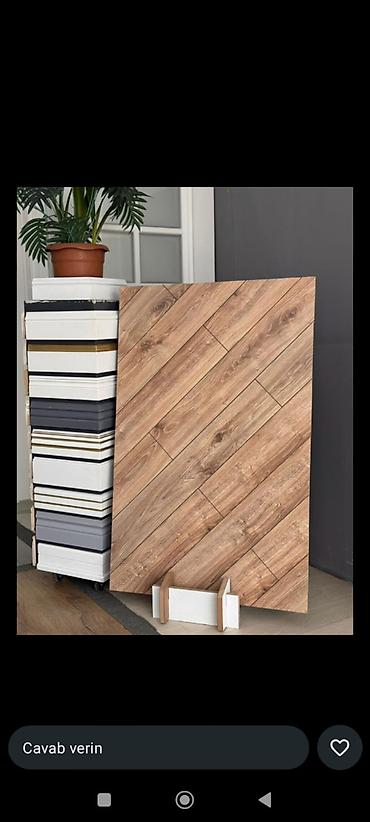 Laminat: Taxta naxışlı PVC divar paneli - Material: PVC (suya və rütubətə — 1