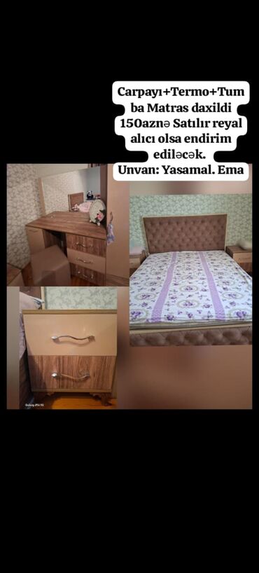 islenmis kafel: Carpayı+Termo+Tumba Matras daxildi 150aznə Satılır reyal alıcı olsa