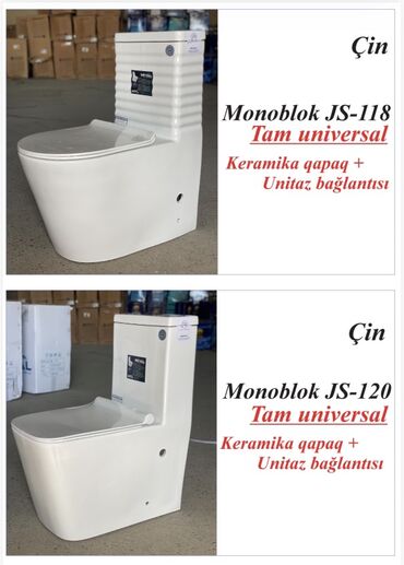 Unitazlar: Monoblok unitazlar – İran istehsalı Model seçimləri: Lira, Matra — 5