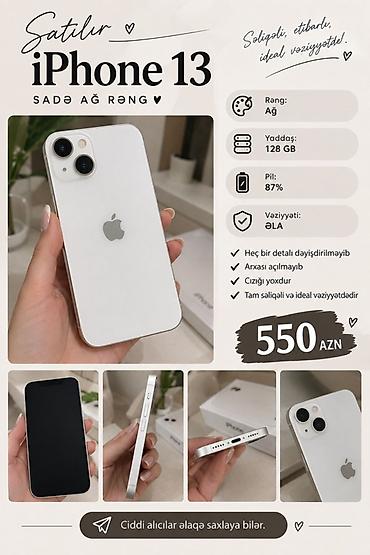 ayfon 7 s: IPhone 13, 128 GB, Ağ — 1