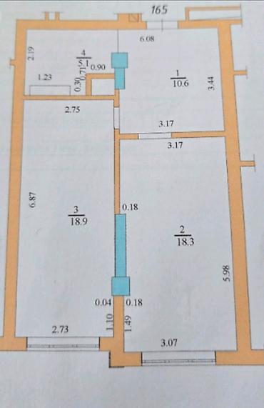 квартира каусар: 1 комната, 53 м², Джал-29 Элитка, 7 этаж, ПСО (под самоотделку) — 2