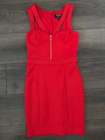 crvena čipkasta haljina: Guess XS (EU 34)