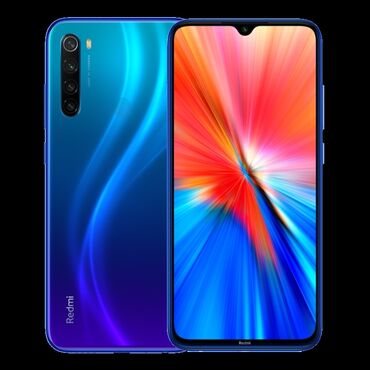 telefonlar 32 s: Xiaomi Redmi Note 8, 32 ГБ, цвет - Голубой, 
 Две SIM карты, Отпечаток пальца