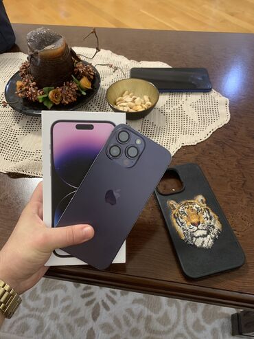 iphone 14 pro satılır: IPhone 14 Pro Max, 256 GB, Deep Purple, Barmaq izi, Face ID