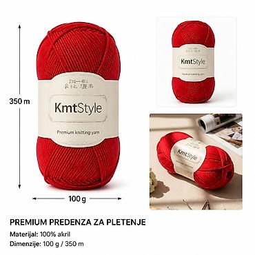 KMT Standardno tanko predivo, jarko crveno 3280539 - Brend: Kmt Style