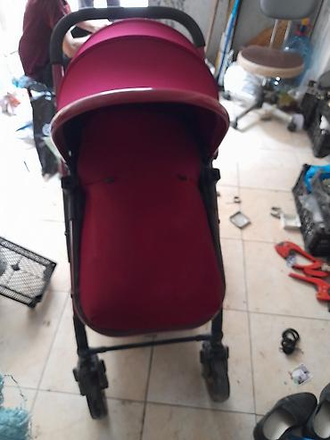 Araba-beşiklər: Uşaq arabası – BabyHome markası, tünd qırmızı/bordo rəng — 4