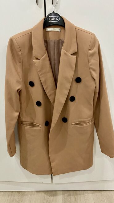 шерстяной пиджак женский: Пиджак, Классическая модель, Оверсайз, Made in KG, M (EU 38)