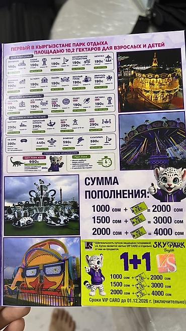 Оборудование для бизнеса: VIP CARD Sky Park Baytik — карта развлечений для парка отдыха площадью — 3
