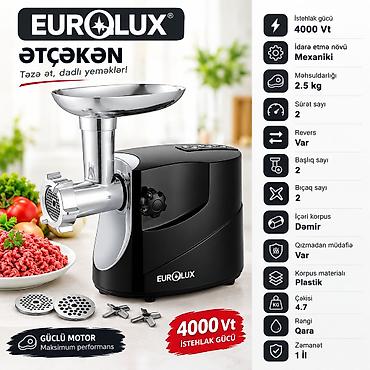 Ət çəkən maşın Eurolux, 4000 Vt, Revers ilə, Yeni