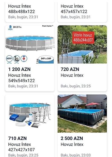 hovuz kreditle: Hovuz Intex – metal karkaslı, yığıla-bilən açıq hava hovuzları — 1