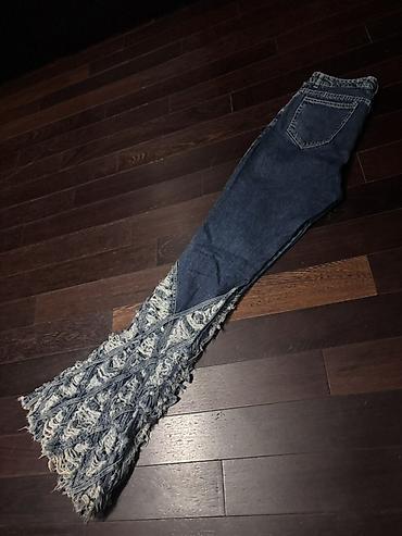 Qadın geyimləri: Qadınlar üçün denim şalvar – unikal dizayn 36/38 - Model: geniş ətəkli — 2