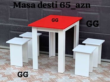 Masa və oturacaq dəstləri: Mətbəx üçün, Yeni, Açılmayan, Kvadrat masa, 4 stul