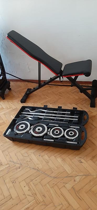 İdman və istirahət: Qantel və ştanq dəsti + jim oturacağı Xrom materialdır. 55 kq çəkisi — 1