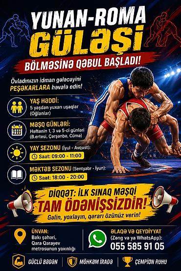 Yunan-Roma güləşi bölməsinə qəbul başladı! Təsvir: - Peşəkar lalafo.az -da Yunan-Roma güləşi bölməsinə qəbul başladı! Təsvir: - Peşəkar