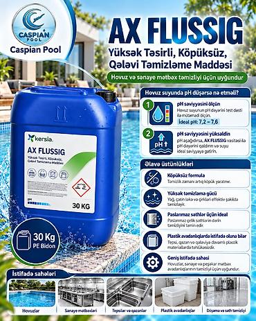 💧 AX FLUSSIG — Güclü təmizlik, peşəkar nəticə! 🏊‍♂️ Caspian Pool