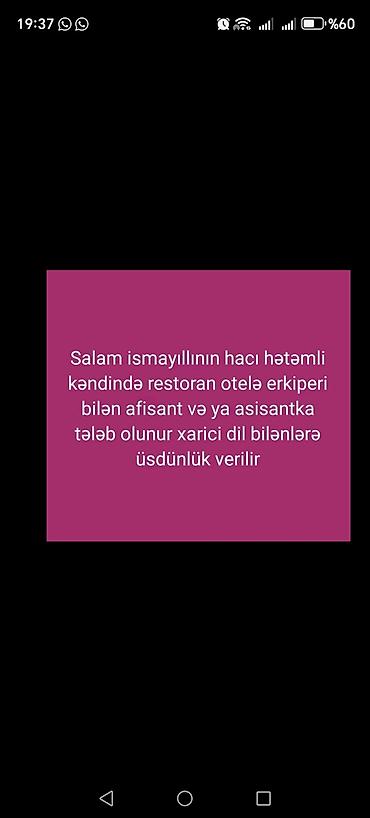 tır sürücü kursu: Ofisiant tələb olunur, Restoran, İstənilən yaş, Təcrübəsiz — 1