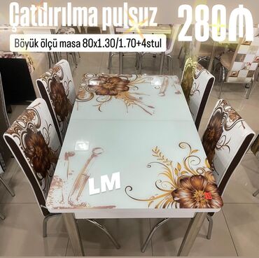 Divanlar: Mətbəx üçün, Yeni, Açılan, Dördbucaq masa, 4 stul