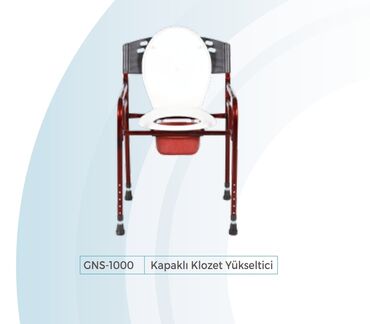 Yerimək üçün arabalar, çəliklər, əsalar, rollatorlar: Məhsul: GNS-1000 – Qapaqlı Klozet Yüksəldici - Portativ komod/klozet