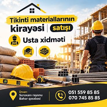 Kafel və bitirmə daşları: Tikinti materiallarının kirayəsi və satışı, eləcə də usta xidməti — 2