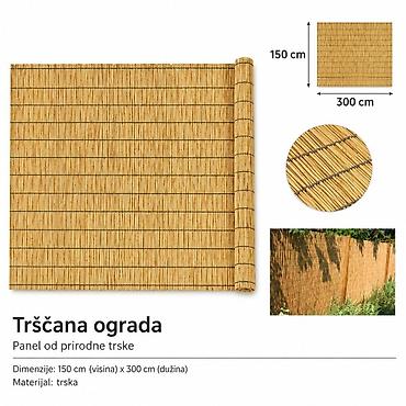 KMT Luksuzna trska ograda 297047 Dekorativni panel od prirodne trske