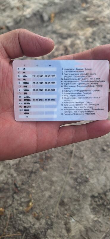 балоник ключ: Представлено водительское удостоверение, содержащее информацию о