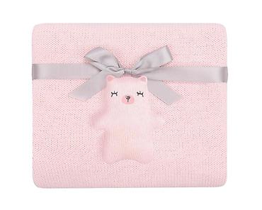 slike more: KikkaBoo Pleteno baby ćebence 75x100 – Bear with Me Pink - Šifra — 1