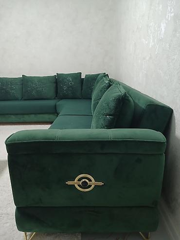 divan kreslo satilir: Künc divan, Qonaq otağı üçün, Vеlur parça — 4