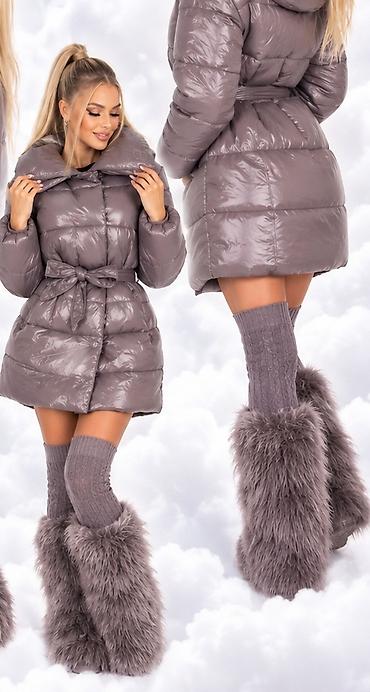 cntmp apparel jacket: Ženska zimska jakna/puffer kaput – sedefasto siva. LA TERRA, VEL S M — 6