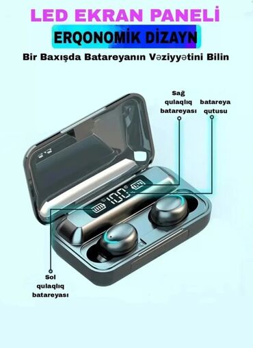 Minidisk və disk pleyerlər: Simsiz (Bluetooth) Qulaqcıqlar, rəng - Qara