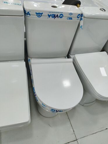 купить унитаз с бачком недорого: Ağ rəngdə, Viba markalı unitaz. Yığcam dizaynı sayəsində həm evdə, həm