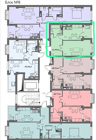 лумумбы: 1 комната, 41 м², Дордой Моторс рынок Элитка, 4 этаж, ПСО (под самоотделку) — 4