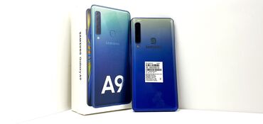 самсунк: Samsung Galaxy A9, Б/у, 128 ГБ, цвет - Синий, 2 SIM