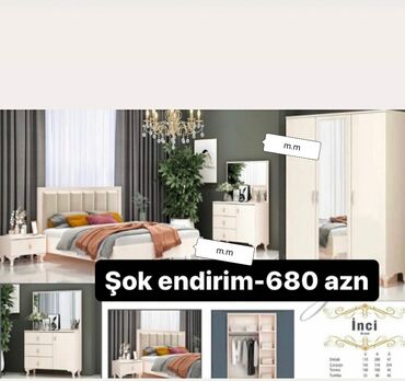 Yataq otağı dəstləri: İkinəfərlik çarpayı, Dolab, Termo, 2 tumba, Azərbaycan, Yeni — 5