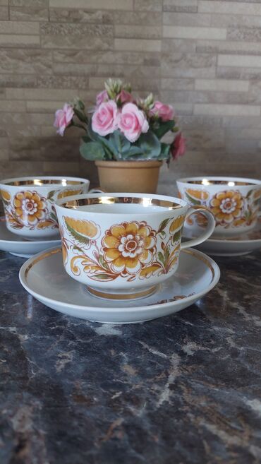 Наборы посуды: Винтаж ссср Графины 1 шт и 5 рюмок в идеальном состоянии с позолотой — 18