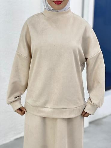 Повседневные платья: Платье-абайя в спокойном бежевом оттенке. - Свободный прямой крой с — 8