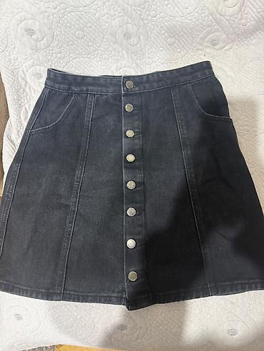Qara denim ətək - Material: qalın denim (cins parça) - Rəng: tünd lalafo.az -da Qara denim ətək - Material: qalın denim (cins parça) - Rəng: tünd