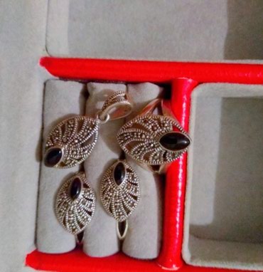 кольца под платье: Серебряный ювелирный набор, размер кольца 18, Индия, очень нежно