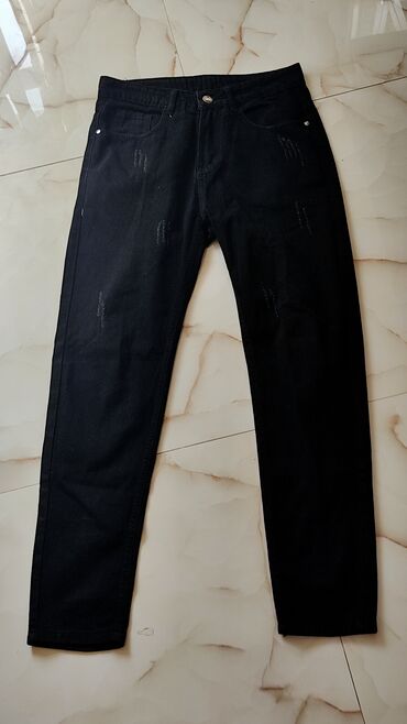 qara cins pencekler: Qara kişi cinsi (jeans)(boyfriend) - Rəng: Dərin qara - Kəsim